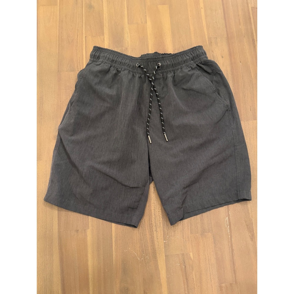 Departwest Men's Gray Textured Drawstring Elastic‎ Waist Casual Shorts Size S